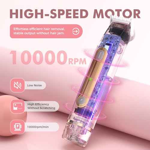 2 in 1 Bikini Trimmer for Women, Dual Head Electric Razor, IPX7 Waterproof Wet/Dry Use Women Electric Shaver, Painless Body Facial Hair Remover for Bikini Legs Arm Underarm, (Purple)