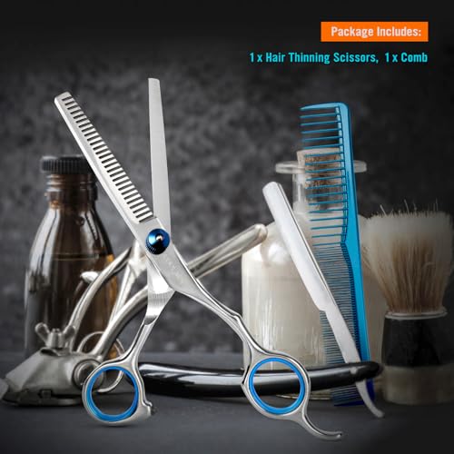 Stainless Steel Hair Cutting Scissors Thinning Shears 6.5 Inch Professional Salon Barber Haircut Scissors Family Use for Man Woman Adults Kids