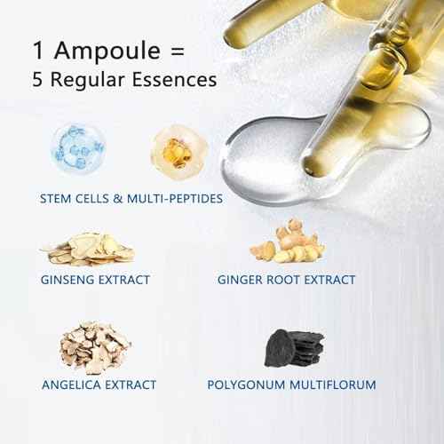 Nordic Biolabs Stem Cell Complete Hair Growth Cycle Solution 2.0,NordicBiolabs Stem Cells & Multi-peptides Serum Ampoules,Deeply repair thicken the hair (1PCS)