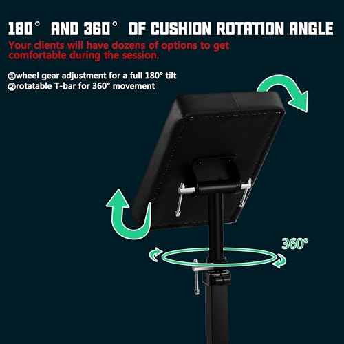 POARMEEY Adjustable Tattoo Arm Rest, Black Metal Stand with Padded Cushion, Height Adjustable Support
