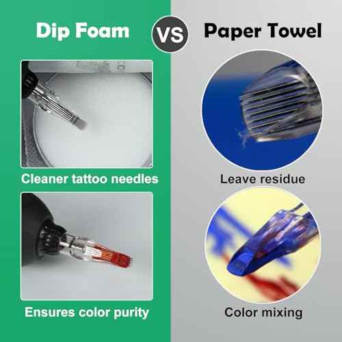 24 Pcs Disposable Dip Cups Tattoo Cartridge Needles Dip Foam Professional Rinse Cup Tattoo Cleaning Supplies