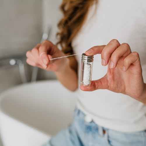 Bamboo Toothbrush 4-Pack & Compostable Silk Dental Floss with Refillable Glass Holder | Biodegradable Oral Care Set | Soft BPA-Free Bristles | Natural Eco-Friendly Gifts for Men & Women | Moso Handle