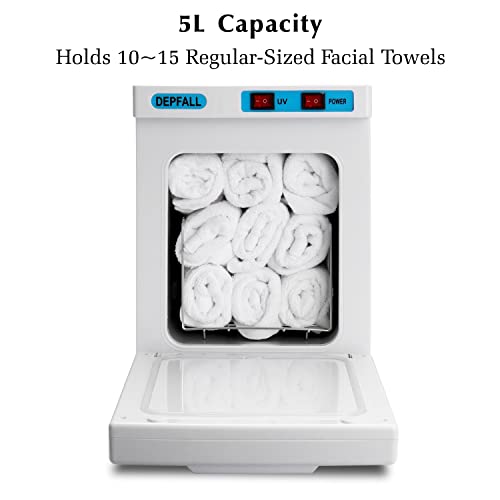Mini Hot Towel Warmer, 5L Small Hot Towels Cabinet, 2-in-1 Spa Towel Warmers for Facials, Bathroom, Barber, Salon, Esthetician, Beauty, Upgrade Fast Heating Aluminum Interior, White