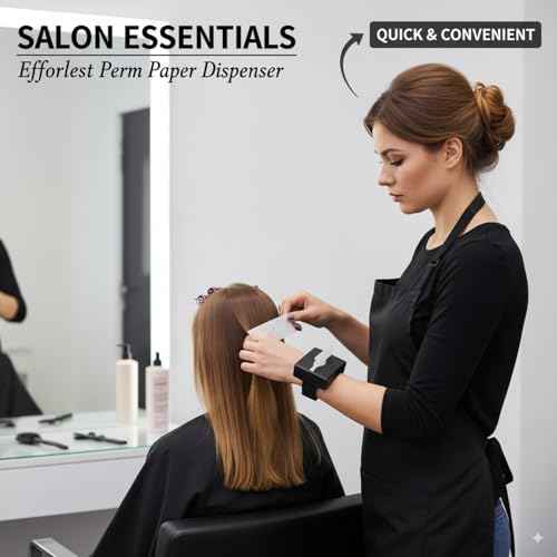 180Pcs Salon Perm Paper Wrist Dispenser Box - Ultra Thin Hair Dye & Perm End Papers, Heat Resistant Wristband for Barber Shop & Home Use