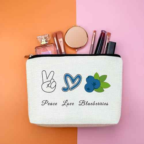 Blueberry Makeup Bag Blueberry Lover Gift for Women Blueberries Cosmetic Bag Birthday Gift for Mom Fruits Lover Gift Friendship Gift for Friends Christmas Gift for Her