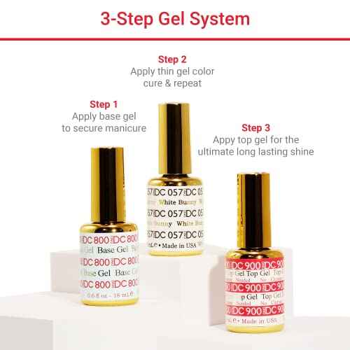DND Base Gel and Top Gel Polish Set, UV/LED GelBase Polish and No Cleanse Top Coat, Professional Gel Polish Duo, 0.5 Fl Oz Each