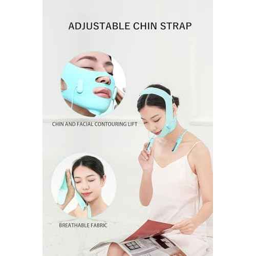 Face Belts with Adjustable Straps,Double Chin Reducer and Face Lift Device with 4 Modes and 5 Gear Adjustable Intensities,Double Chin Machine for V-face