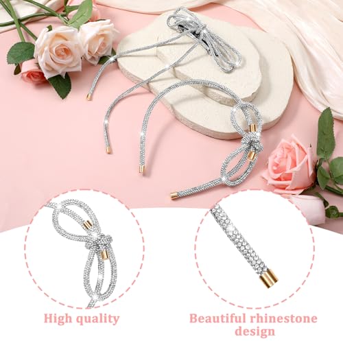 Bow Hair Clips, Silver Hair headband, Crystal Bowknot Clips, Non-Slip Rhinestone hair accessories for Women Girls Sparkly Hair Tiara for Long Short Curly Straight Thick Thin Hair