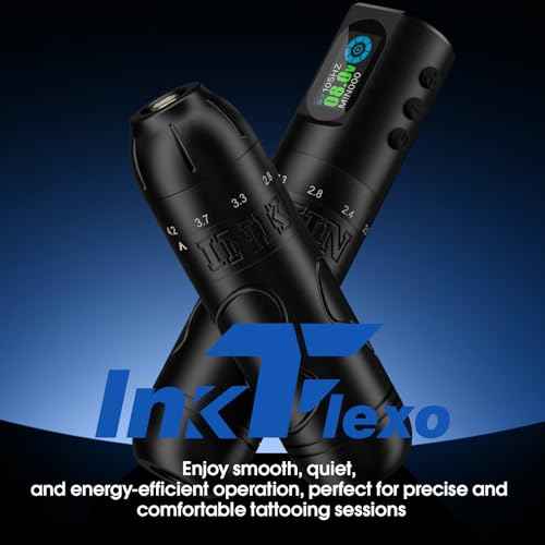 INKin Tattoo Gun Kit for Beginners Complete Set, InkFlexo Wireless Tattoo Machine with 6 Adjustable Stroke and 2Pcs 1600mAh Batteries, Tattoo Kit with Revo Tattoo Needles and Ink for Professional Use