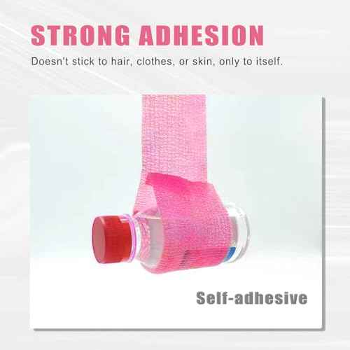 LEEYUKA 200Pcs Large Tattoo Machine Pen Covers with 6Pcs Grip Tape Machine Wrap Pink Tattoo Pen Sleeves with Self-Adhesive Tape Tattoo Supplies