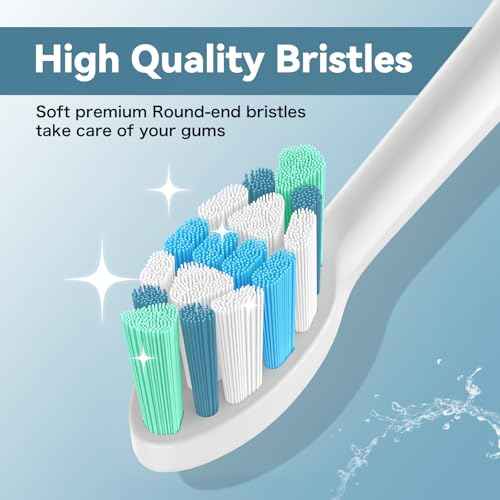 Replacement Toothbrush Heads Compatible with Philips Sonicare Replacement Brush Heads with Protective Cover Soft Dupont Bristles Electric Toothbrush Replacement Heads for Oral Health, 8 Pack