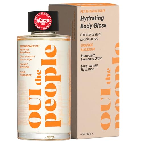OUI the People FEATHERWEIGHT Hydrating Body Gloss, Orange Blossom Scent, Skin Barrier Boosting Body Glow Oil for Deep Hydration, Softens, Firms, and Enhances Skin Health, Shimmer Body Oil, 3.3 oz