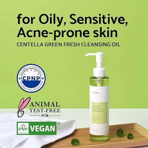 IUNIK Centella Asiatica Cleansing Oil - Pore & Sebum Control Oil Cleanser | Makeup & Sunscreen Remover for Women & Men Dry Oily Sensitive Acne-prone Skin Gentle Face & Body Wash Korean Skincare