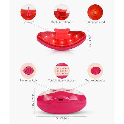 FERNIDA Red Light Lip Therapy for Women Rechargeable Lip Device with Heated Eye Care, Improve Lip Color & Smooth Lip Wrinkles, Red