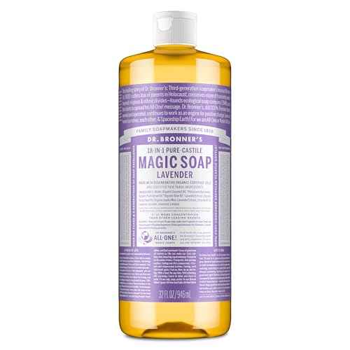 Dr. Bronner¡¯s Pure-Castile Magic Liquid Soap - Made with Regenerative Organic Certified Oils - 18-in-1 Uses for Face, Body, Hand, Hair- Gentle on Sensitive Skin - All Natural Body Wash- Lavender, 32oz