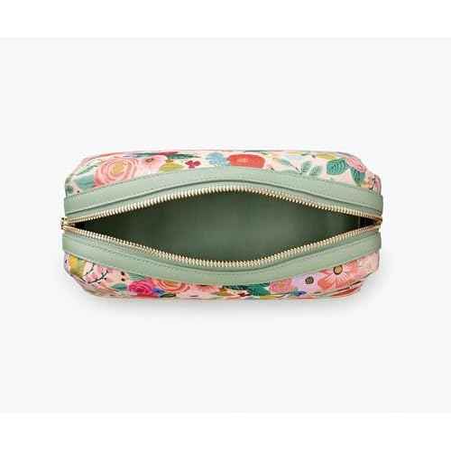 RIFLE PAPER CO. Garden Party Large Cosmetic Pouch for Storing Small Accessories, Includes Gold Zipper, Printed in Full Color with Stylized Pattern and Foil Stamped Logo