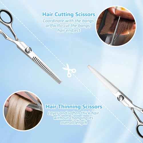 Hair Cutting Scissors, Thinning Shears Kit. Premium Stainless Steel Salon Scissors, Edge Scissor, Razor.for Hairdressing, Salon and Home