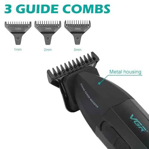 VGR 906 Fresh Fade Professional Hair Trimmer, 9000rpm Zero Gapped Beard Trimmer for Men, DLC T-Blade Cordless Hair Clipper for Barbers and USB Rechargeable, Gold