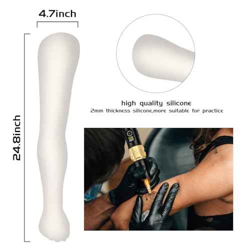Tattoo Practice Arm, Realistic Fake Skin Waterproof for Tattoo Artists Display and Technique Improvement, Durable Model Arm for Training and Portfolio Showcase (WHITE)