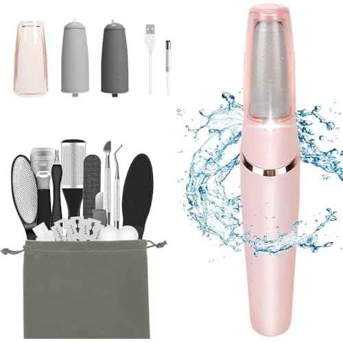 Electric Callus Removers for Feet, Haootadiy Electric Foot Callus Remover Pedicure Kits Rechargeable with12 in 1, Removes Dry Skin for Smoother Feet, Foot Care for Dead Skin Ideal Gift
