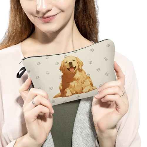 Golden Retriever Makeup Bag Cute Small Organizer Zipper Pouch Golden Retriever Cosmetic Bag Birthday Present for Women Friends -4