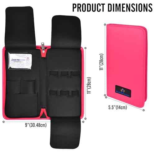 Leather 5 Scissor & Shear Storage Case for Hairstylist - Hairdresser -Scissor Holder Perfect for home-saloon use (Pink)