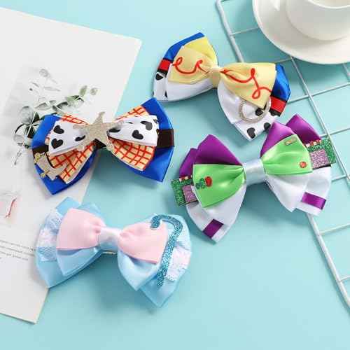 5 Inch Little Girls Hair Bow Clips Hair Accessories Birthday Party Supplies Christmas Gift D