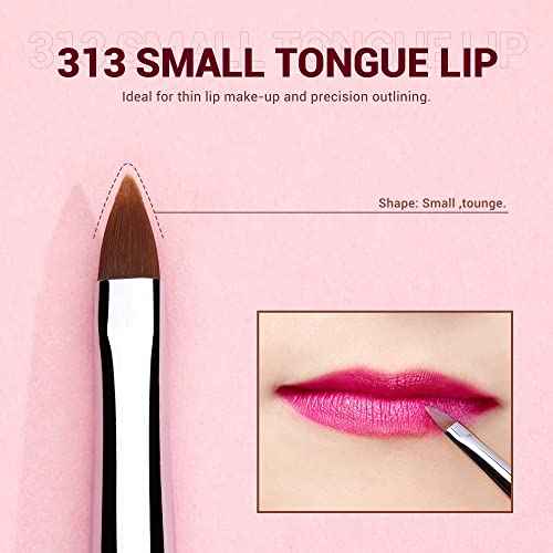 Jessup Lip Brush Set, Professional Lip Makeup Brushes for Lipstick Streak-Free Contour Define and Accentuate, Premium Synthetic Hair, 5pcs T325