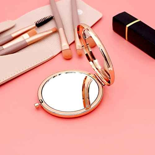 Ming Heng Sisters Gift Inspirational Personalized Travel Pocket Small Rose Gold Makeup Mirror£¬for Women, Sister, Friend,Classmate Thanksgiving, Christmas Birthday Gifts Graduation Party (XY13)