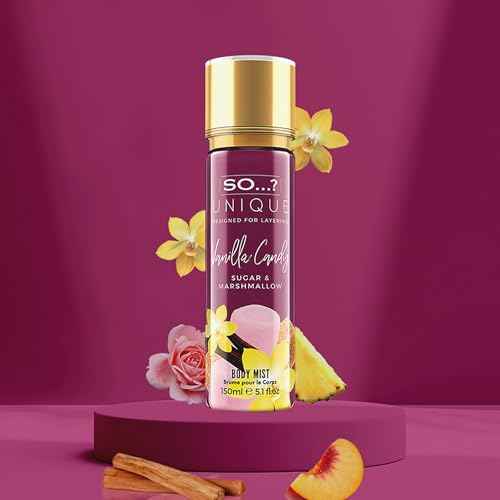 So...? Unique Body Mist - Vanilla Candy for Women - 5.1 oz Body Mist - Pack of 3