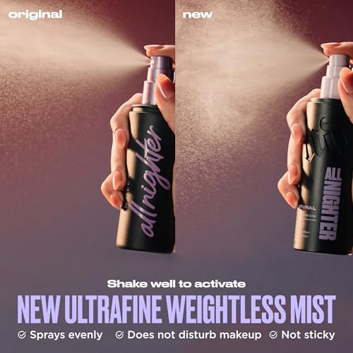 Urban Decay All Nighter Waterproof Makeup Setting Spray - Natural Finish, Up to 24HR Wear, Ultra-Fine Facial Mist, Hydrating Foundation Face Primer, Smudge-Proof, Transfer-Resistant