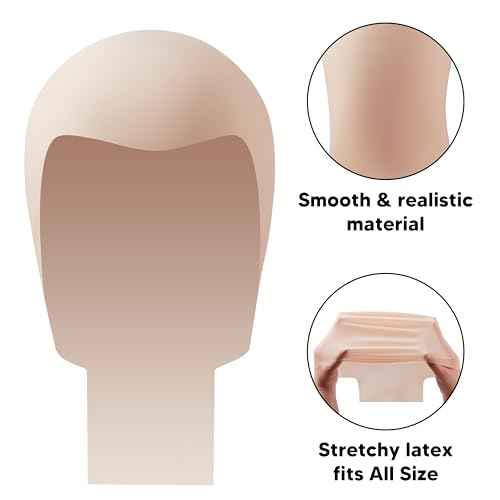 Spooktacular Creations Halloween Bald Cap for Men Women Halloween Costumes, Latex Bald Head Wig Cap for Adults Costume, Makeup Costume Accessories, Old Men Balding Cosplay Dress Up Prop