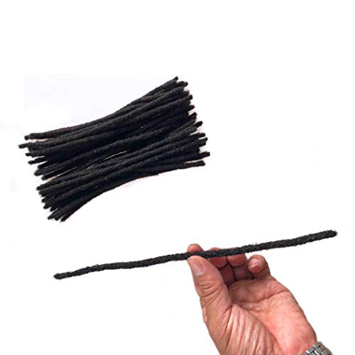 BESHINNAAUL Human Hair Handmade Permanent Dreadlocks Natural Black #1B Locs extension Small Size(diameter 0.4cm) 10inch 40 Strands/Pack
