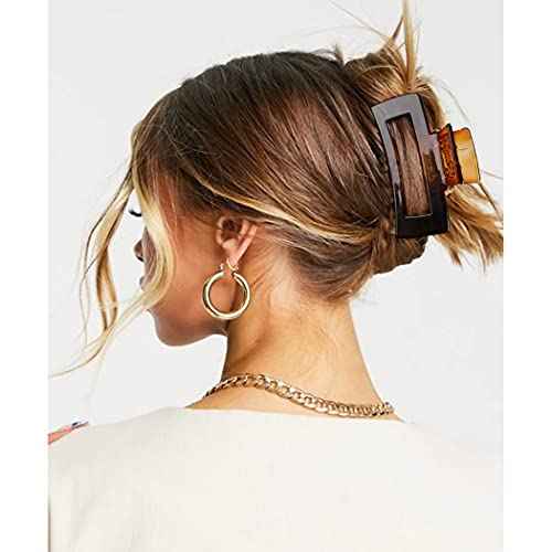Canitor 4.1 Inche Large Hair Claw/Clips for Thick Hair, Acrylic, Banana Claw, Non-slip, Rectangular Jaw Big Gifts for Women, Girls - 4 PCS
