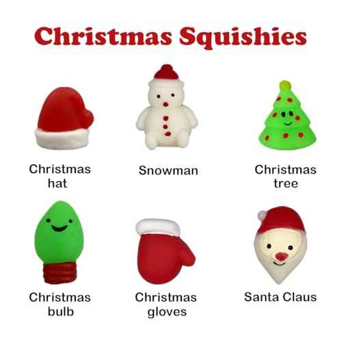 Jofan 6 Pack Christmas Bath Bombs Bubble with Christmas Squishy Toys Inside for Kids Girls Boys Women Christmas Stocking Stuffers Gifts