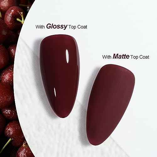 GAOY Red Gel Nail Polish, 16ml Soak Off Gel Polish, UV Light Cure for Nail Art DIY Manicure at Home, 1149 Dark Red Cherry
