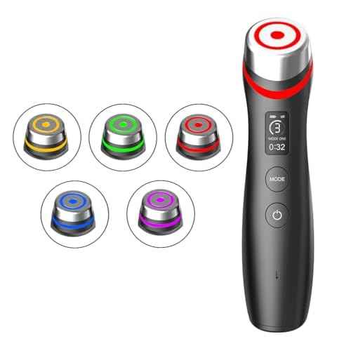 Upgraded Version | 6-in-1 Real Glass Glow Device | Looking Glass Skin with Enhanced Absorption, Radiance, Elasticity, Pore Care | LED Anti-Wrinkle Device | Skin Care Firming, Toning