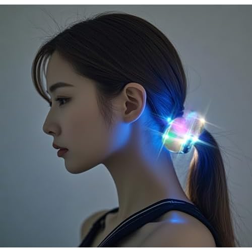 12 Pcs LED Scrunchies 3 Light Modes Elastic Glow Hair Ties Suitable for Neon Parties Light up Hair Scrunchies for Women