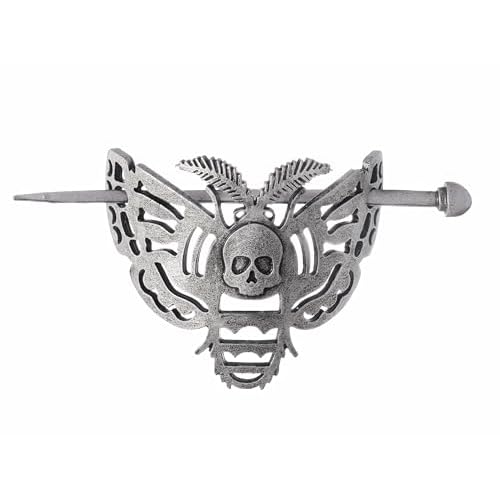HAQUIL Skull Moth Insect Hairpin Silver Hair Sticks Irish Hair Decor For Long Hair