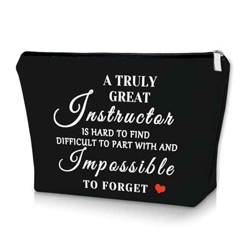 Black Makeup Bag - Clinical Instructor Appreciation Gifts, Cosmetic Bag for Women, Travel Pouch