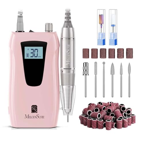 MelodySusie Entry-Level Clip-On Cordless Nail Drill, SC320D 30000RPM Essential E-File with LCD Display for Manicure Shaping & Gel Removal, Perfect for Training, Nail Art Practice & Home Use