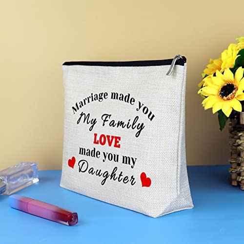 to My Daughter-in-Law Makeup Bag Daughter-in-Law Gift from Mother in Law Daughter In Law Wedding Bride Shower Gift Cosmetic Bag Birthday Gift for Daughter-in-Law Step Daughter Bonus Daughter