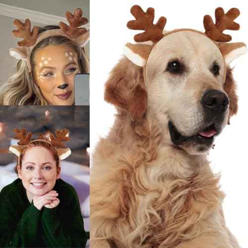 DaliDali Deer Antlers headband, Reindeer Antlers Headband, Christmas Headbands for Women Reindeer Ears, Fashion Hairband for Adult Beauty Makeup Face Washing