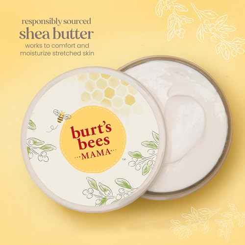 Burt's Bees Christmas Gifts, Mama Belly Butter, Stretch Mark Cream for Pregnancy Massages Body & Reduces Scar Appearance, Prenatal & Postnatal Skin Care, Shea Butter & Vitamin E Rich Formula, 6.5 Oz