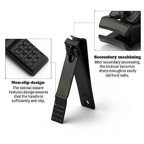 Manicure Set Nail Clippers Nail Tools Christmas Stocking Stuffers Pedicure Supplies Toenail Clippers for Women Men Fingernail Toenail Clipper 8 in 1 Manicure Tools Black with Leather Travel Case