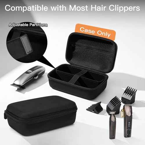 SMYV Barber Bags for Clippers and Supplies, Mens Hair Trimmers Box, Portable Clipper Storage Case for Barber Accessories (Case Only)