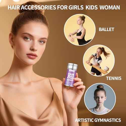 Boar Bristle Slick Back Hair Brush & Hair Wax Stick for Smooth Flyaways, Frizz, Sleek Ponytail, Buns and Edge Baby Hair, Styling Accessories for Girls, Kids and Women