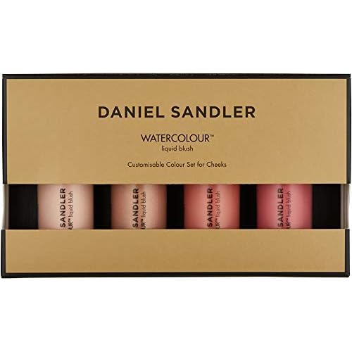 Daniel Sandler WATERCOLOUR LIQUID BLUSH & ILLUMINATOR SET ? Customizable 4-Piece Kit, Lightweight & Water-Resistant, Buildable Shades for Cheeks & Lips? Long-Lasting, Blendable Makeup