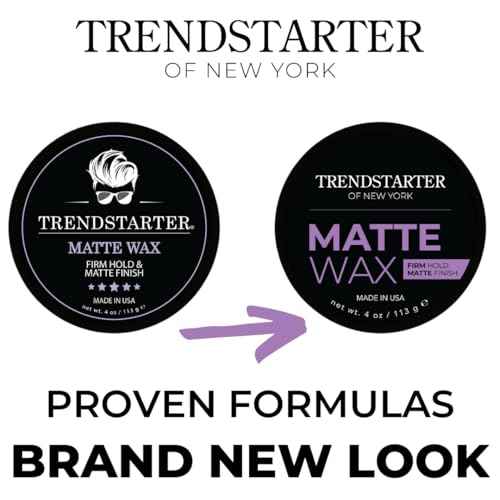 TRENDSTARTER - MATTE WAX (4oz) - Firm Hold - Matte Finish - Water Based All-Day Hold Hair Styling Pomade ? Flake-Free Styling Wax for All Hair Types