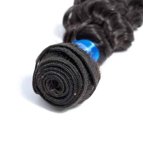 Cranberry Brazilian Virgin Hair Deep Wave Human Hair Bundles 1 Bundle 26 Inch 100% Unprocessed Virgin Hair Curly Waves Double Weft Wet and Wavy Bundles for Black Women